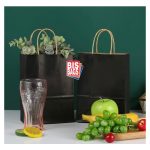 Pungi natur, colorate 100% negru - 20x9x25cm - 100 buc.